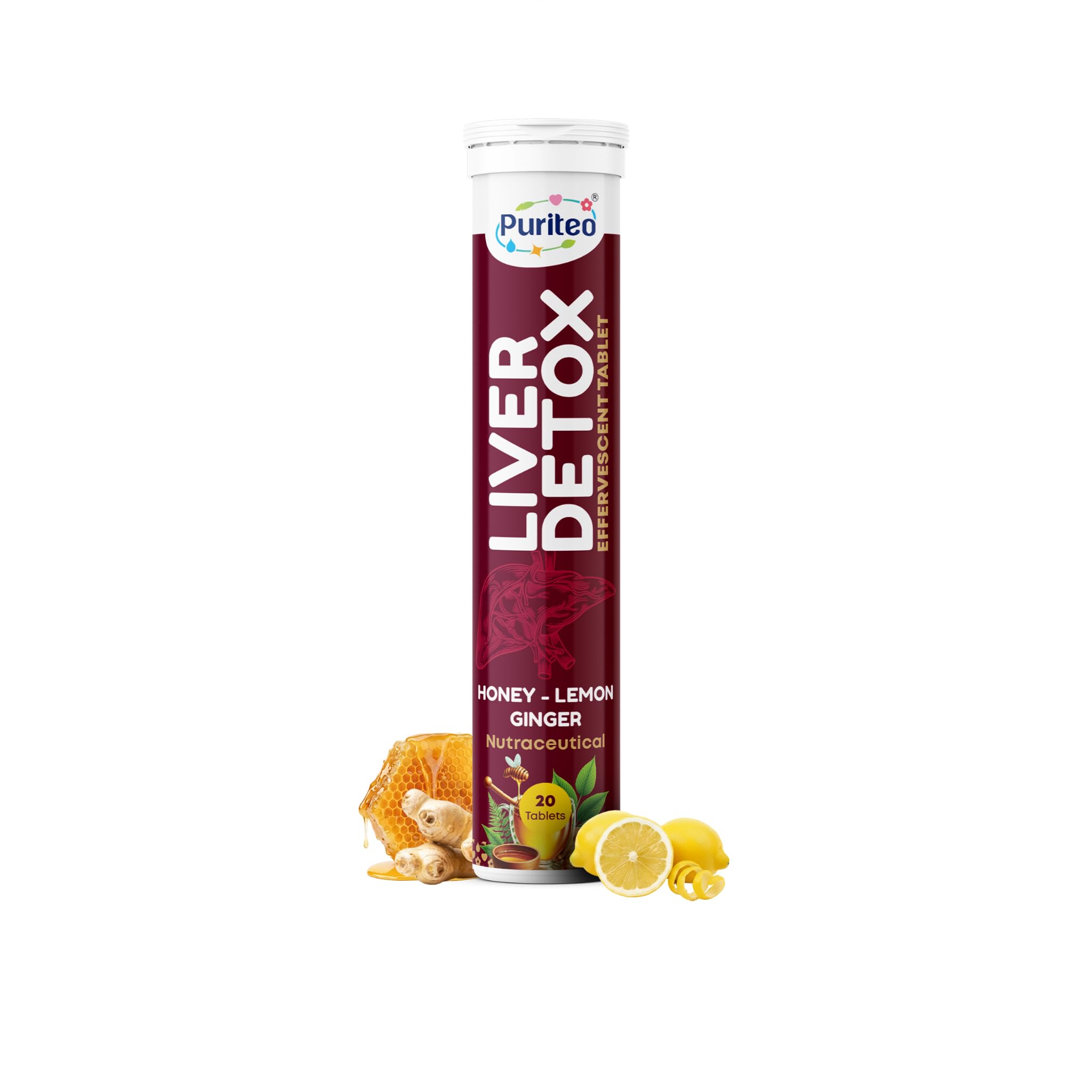 Liver Detox Effervescent Tablets | Milk Thistle | Antioxidant Liver Cleanse & Detox Support | Daily Detox, Helps Improve Digestion & Metabolism Booster | Liver Detox Supplement | Honey - Lemon Ginger (Pack of 1)-image-15