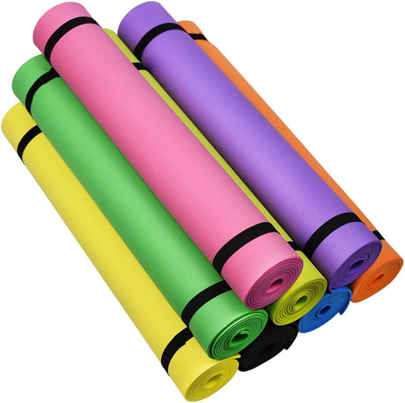 4mm Yoga Mat, Classic Exercise Mat, EVA No-Slip Fitness Mats Lightweight for Men Women Home Gym Yoga Pilates