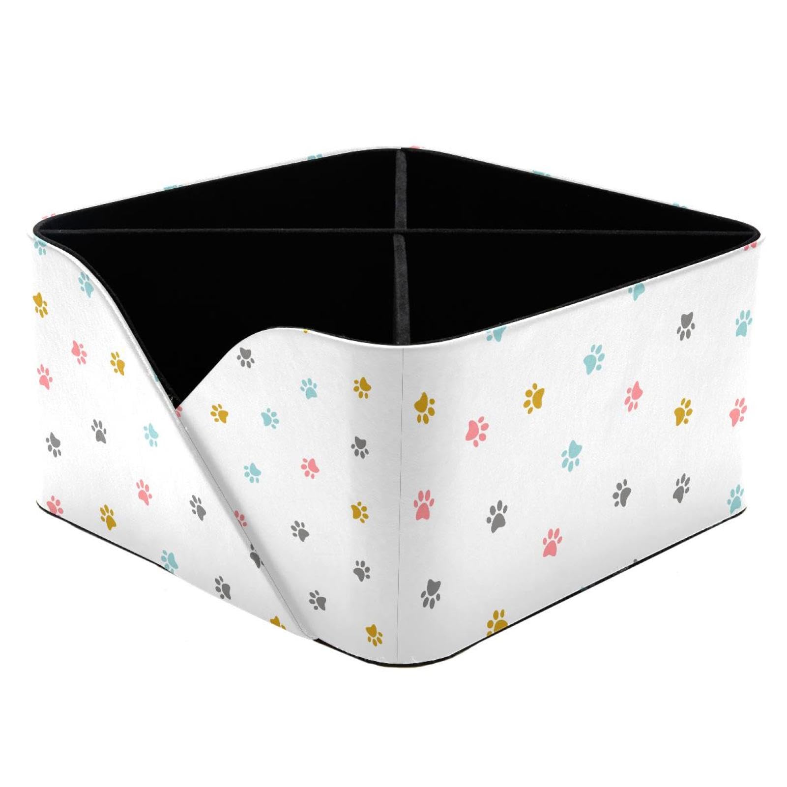 KengjuTesu Kitten Paws Desktop Organizer Pen Holder, Rectangular Pencil Cup for Office, Study and Makeup Stations