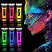 NewWay Glow in the UV Dark Body Paint Luminous Neon Paint, 1 FL.Oz x 24 Pcs in 6 Colors Party Supplies Black light Paint Water Soluble UV Light Makeup for Party Cosplay