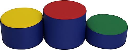 Miniatura 3 de Factory Direct Partners 13876-AS SoftScape - Juego otomano redondo de dos tonos de 15 pulgadas asiento de espuma flexible, taburete de 3 niveles de