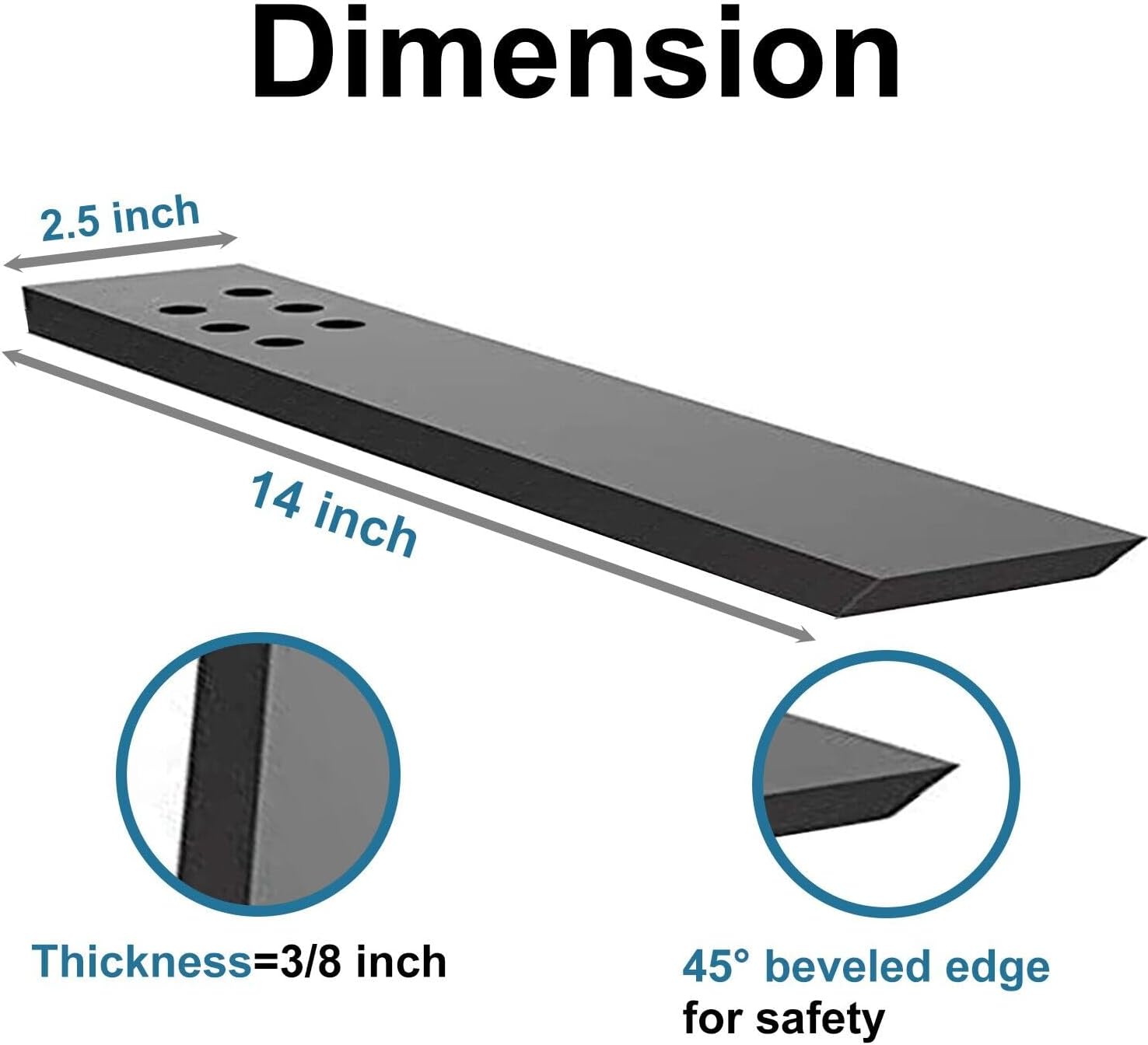 Countertop Support Bracket 4 Pack 14" Lx 2.5" W Hidden Black Knee Wall Support Countertop Bracket 3/8" Thick Heavy Duty for Quartz/Granite/Wood/Concret Countertops Screws Included