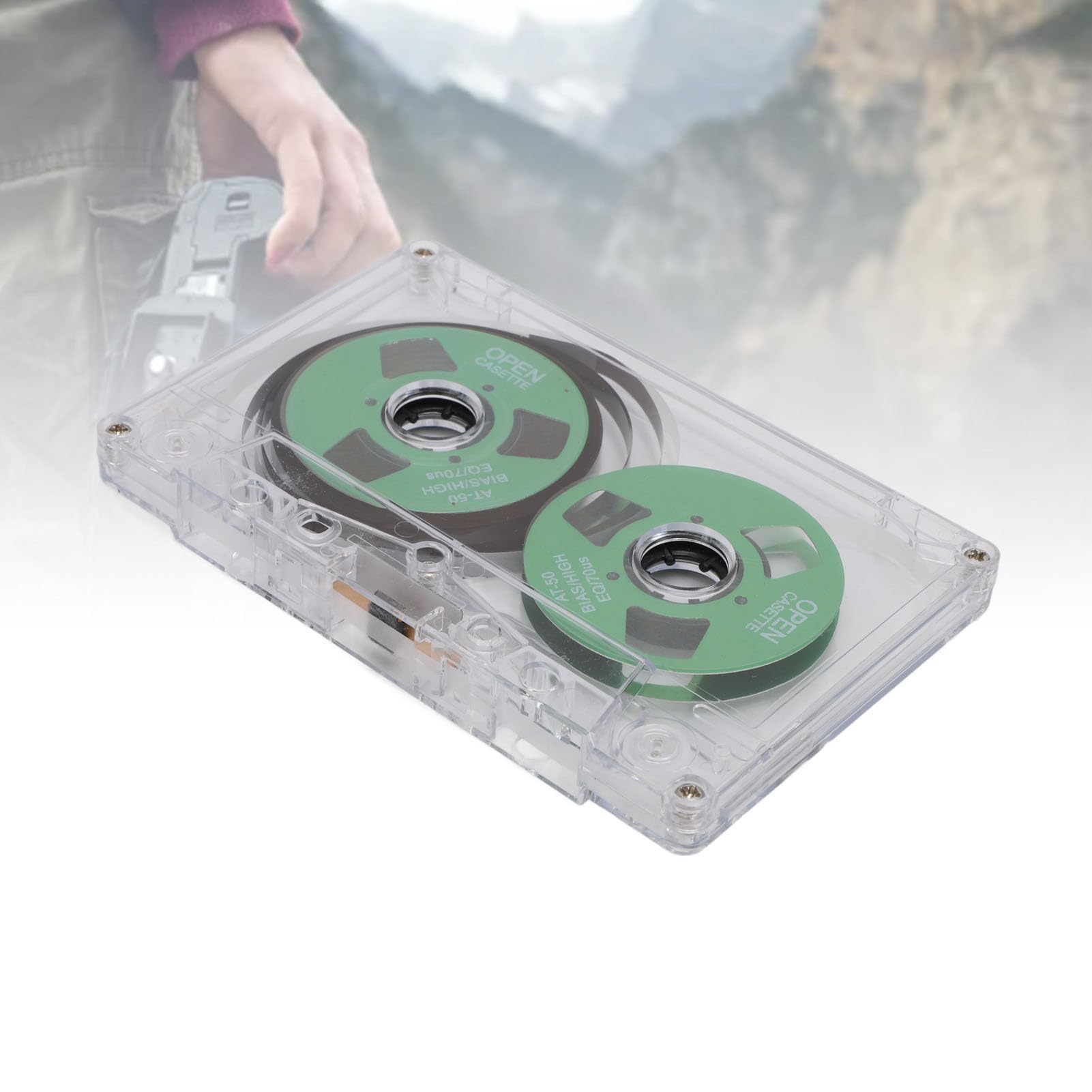 Pusta Kaseta Magnetofonowa Szpulowa, Dwustronna Metalowa Kaseta Magnetofonowa z Przezroczystym Pudełkiem, Czas Nagrywania 50 Minut, Idealna do Nagrywania Muzyki (-2214240058513)