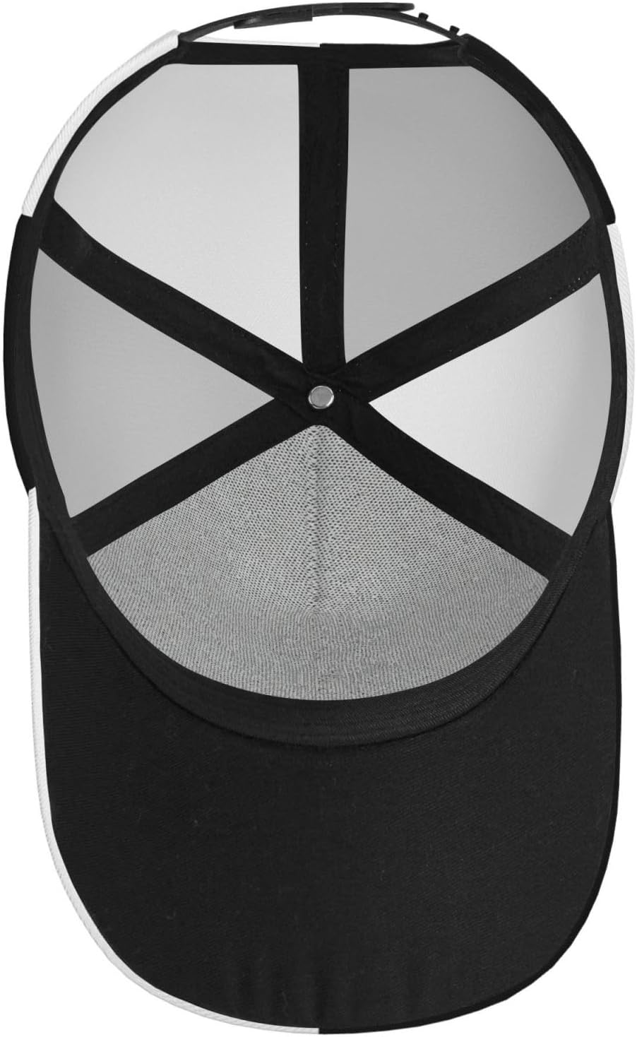 Half Black Half White Baseball Cap with Adjustable Snapback Hat for Outdoor Sun Fisherman Hat