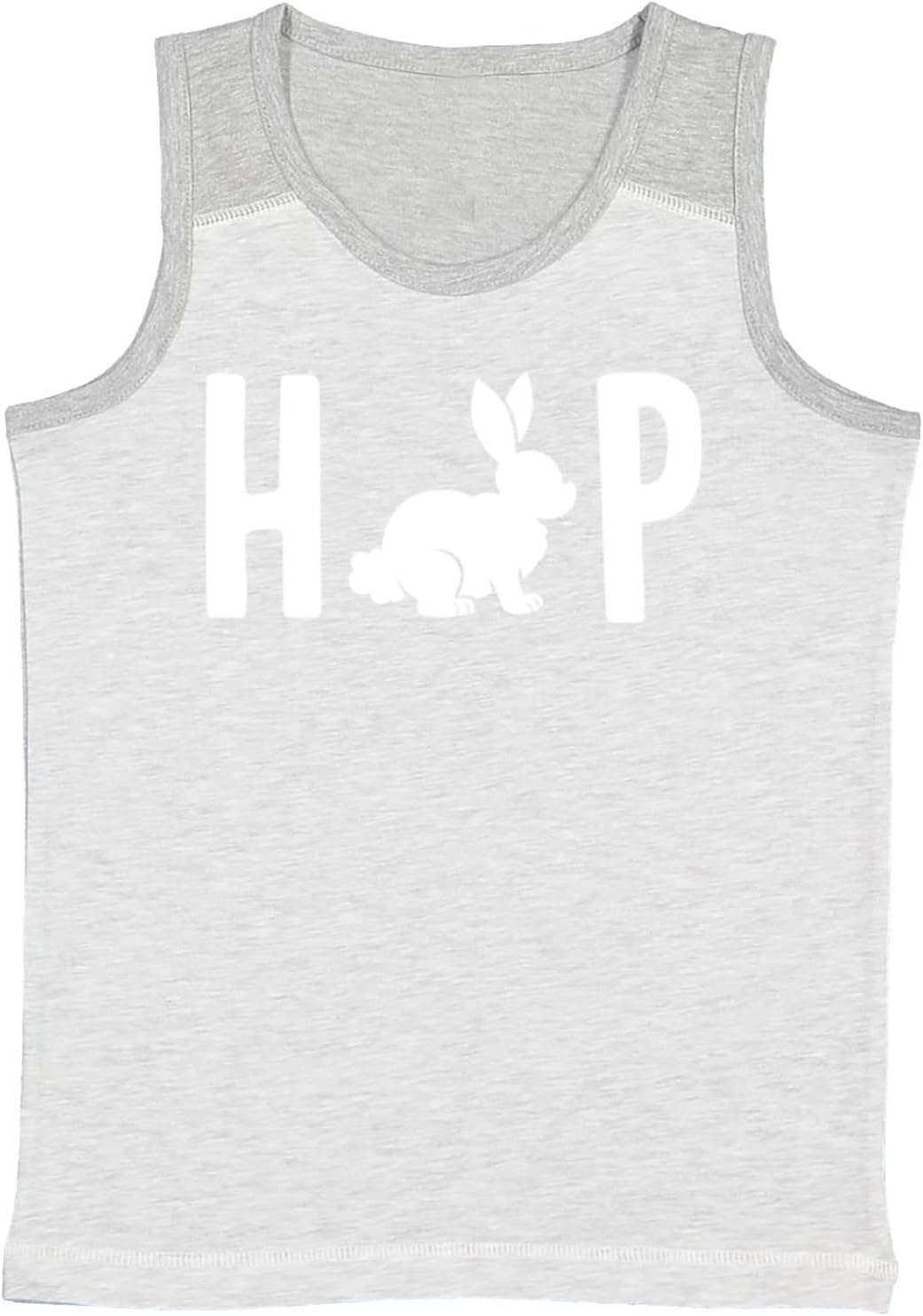 Hop Bunny Silhouette - Rabbit Easter Youth Contrast Back Tank Top