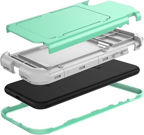 Miniatura 7 de Funda para iPhone XR, XR tipo cartera con tarjetero de crédito, a prueba de golpes, funda híbrida de alta resistencia con soporte para ranura para