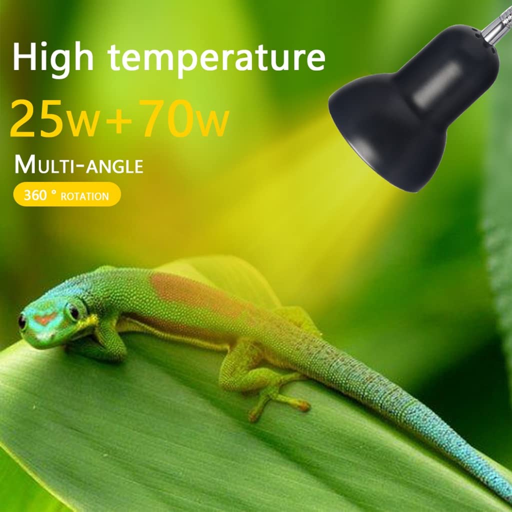 Lampada Riscaldante per Rettili Lampada Tartaruga Lampada Termica per Rettili da 50 W UVA UVB, con Clip Ruotabile a 360 °, Lampada Termica per Animali Domestici per Rettili, Pesci (Color : 2pcs)