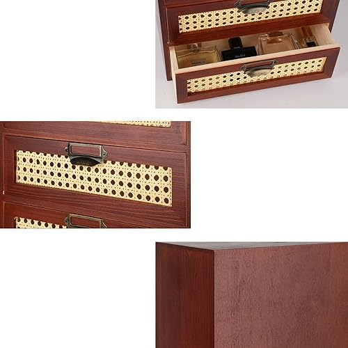 Miniatura 6 de GoooodGIFT Caja de almacenamiento grande de madera, cajones de ratán, cajones de madera, gabinete de boticario, cajones de boticario, gabinete