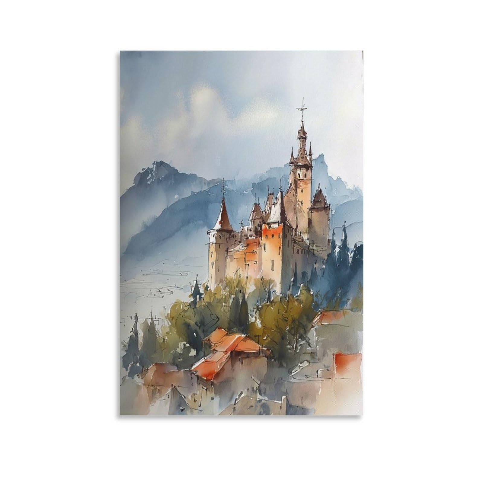 Nebraska 20x30inch(50x75cm) Vintage Travel Poster Watercolor Canvas Art