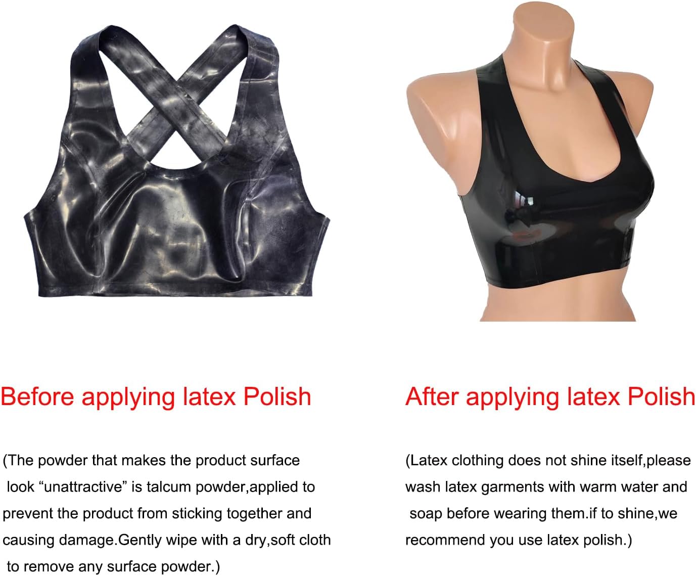 Womens Latex Rubber Vest Tops,Black Female Latex Rave Outfit Clubwear Corset Waistcoat Camisole Crop Top - Image 5