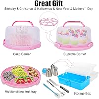 Vista 2 de Kit de decoración de pasteles, 672 piezas, suministros para decoración de pasteles con portatartas, juego de moldes desmontables, organizador