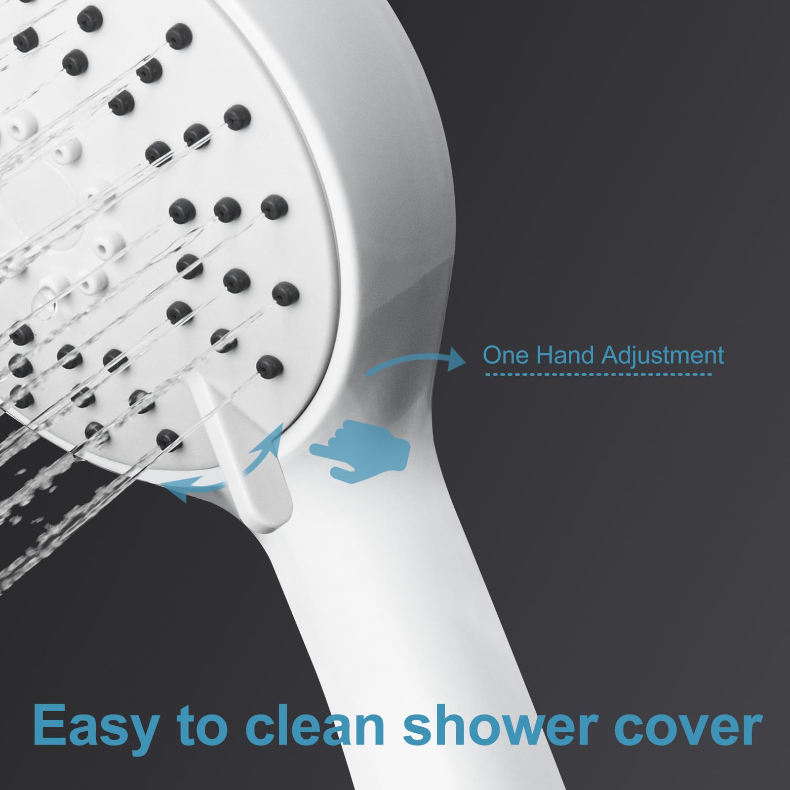 OFFO Shower Riser Rail Kit, Shower Slide Bar 90cm with 3 Modes Shower Head and Hose Set, 1.6m Stainless Steel Hose - Image 4