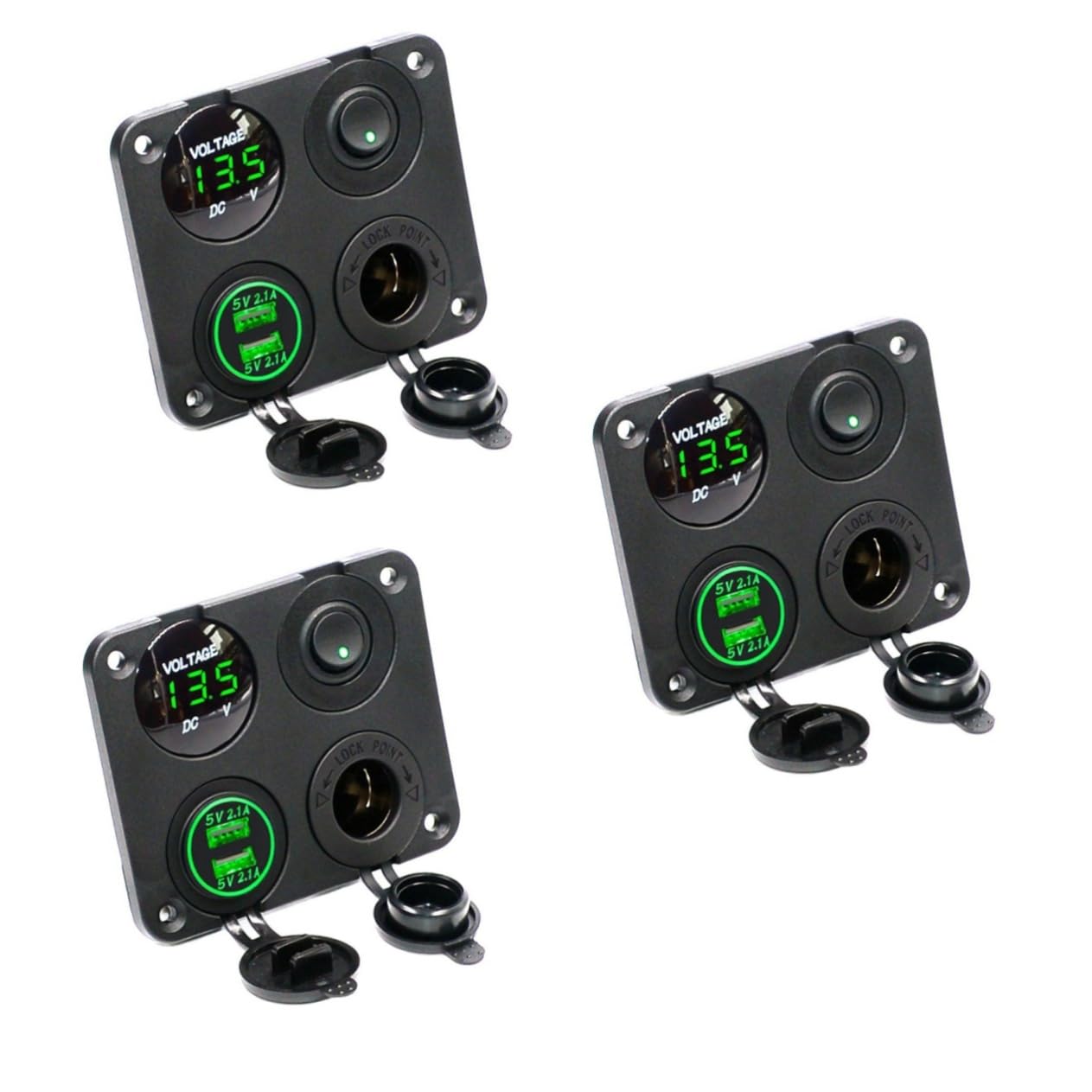 jojofuny 3 Uds 4 1 Voltímetro USB Cargador USB