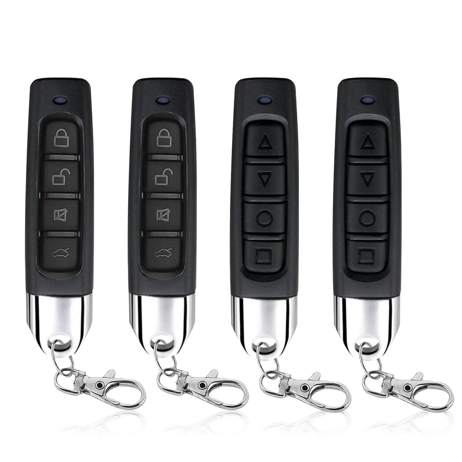 4 piezas 433 MHz Mando a distancia universal para puerta de garaje, interruptor remoto para puerta de garaje para clonar con 4 canales, emisor manual para puerta de garaje duplicador