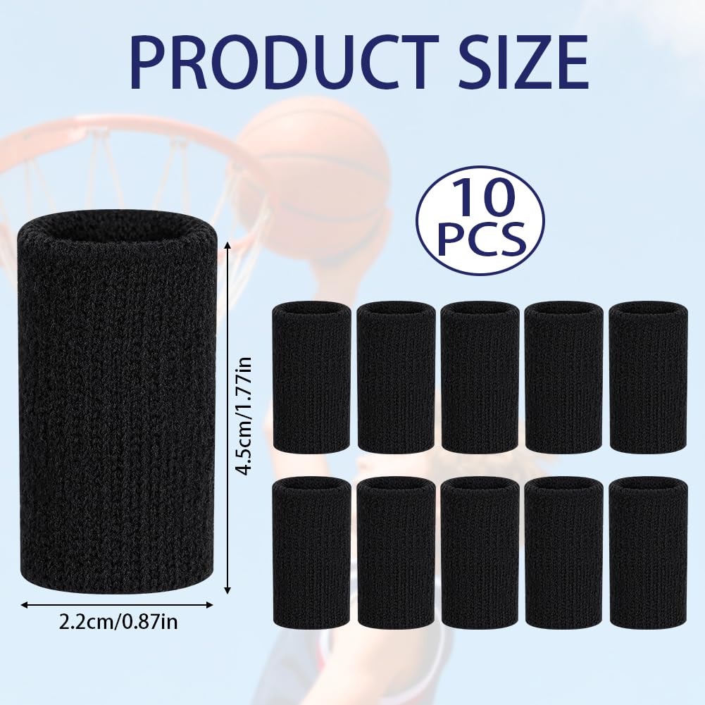 AYBUY Protector de Dedos Mano, 10 Piezas Soporte Protector de Dedos Elástico, Fundas de Compresión, Deportivos Protectores de Dedos, Fundas de Dedos para alivio lesiones deportivas, Negro — view 2
