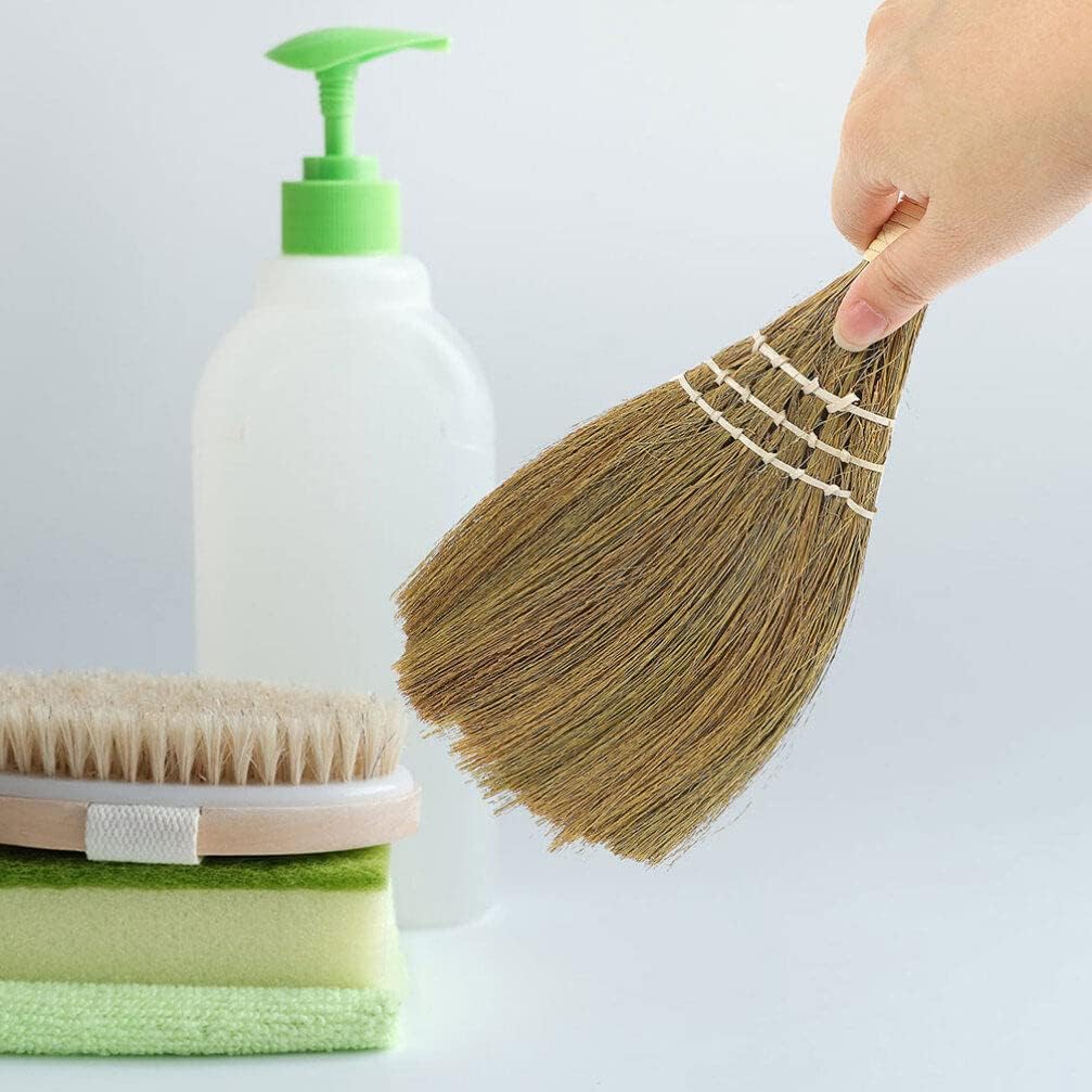 DOITOOL Desktop Broom Portable Short Handle Hand Broom Tabletop Cleaning Dust Brush for Office Car Furniture Blinds 11.22X5.90X0.98In