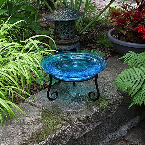 Achla Designs 201-7023 12 Inch Teal Crackle Short Stand Birdbath #TOP4