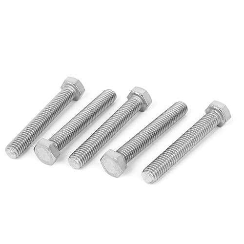 IIVVERR Tornillos de rosca completa de acero inoxidable 304 de 38 - 16 x 2-12 pulgadas, 5 piezas (38' - 16 x 2-12' acero inoxidable 304 cabeza