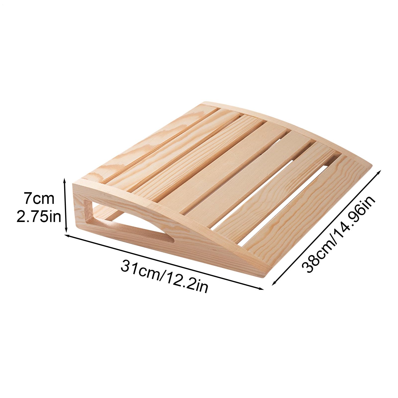 Reposacabezas de Madera para Sauna 38x31x7cm Transpirable A Prueba de Humedad Diseño Ergonómico
