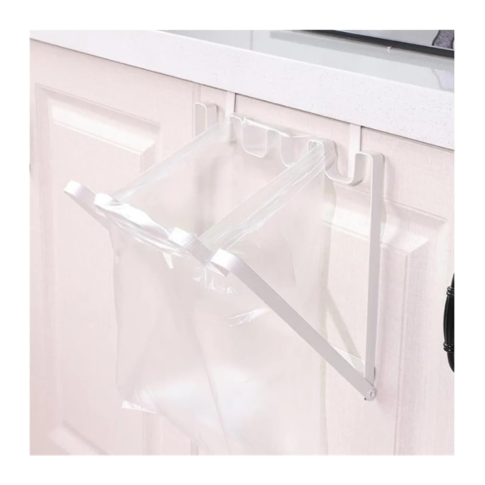Irfhdcx White Kitchen Trash Rack Cabinet Door Garbage Bags Holder For Kitchen