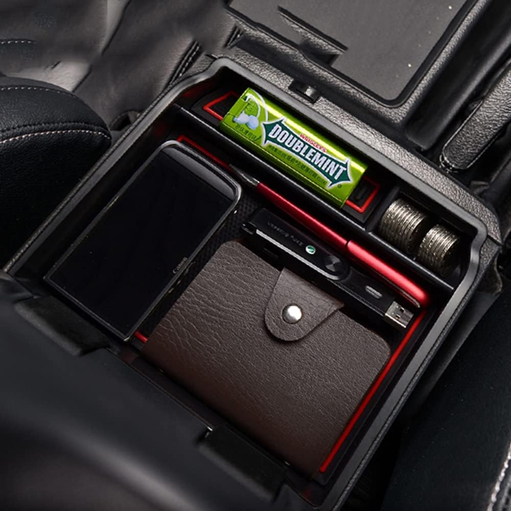 Dreamseek Armrest Storage Box for Toyota Hilux 2015 2016 2017 2018 2019 2020 2021 2022 Interior Organizer Center Console Holder Tray