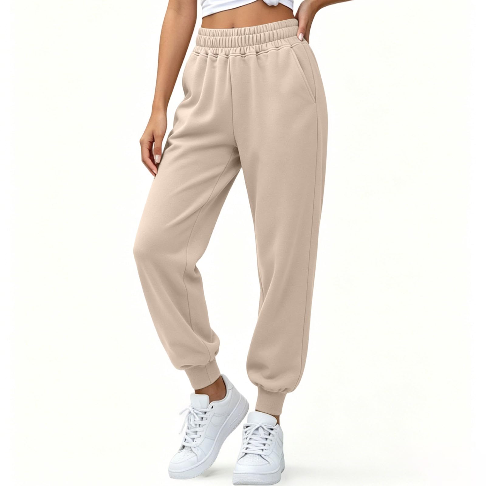 Generico Pantaloni Sportivi Donna Pantaloni a Gamba Larga con Elastico in Vita Pantalone Jogger con Coulisse Comodi Pantlone Cotone Morbidi Casual Pants Lunghi per Allenamento Jogging Fitness