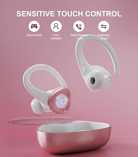 Miniatura 6 de Auriculares inalámbricos Bluetooth con micrófono con cancelación de ruido, control táctil Bluetooth 5.3, 60 horas de tiempo de reproducción con