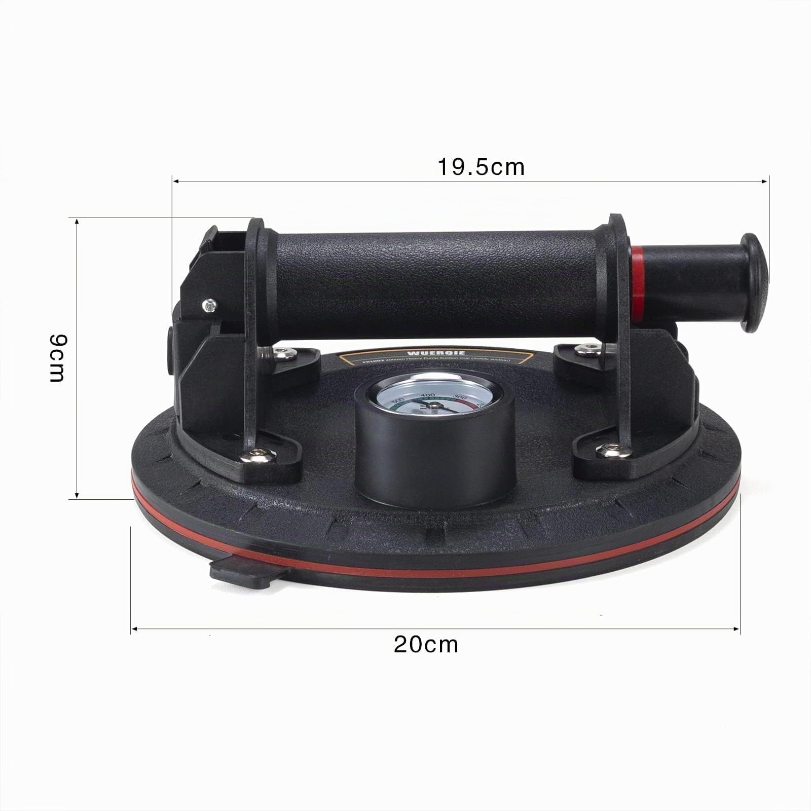 2 Pièces Ventouses en Verre de 8 Pouces avec Manomètre Pompe à Main en ABS Ventouses en Verre Puissantes pour Surfaces Planes et Lisses et Remplacement de Fenêtre/Boîte à Outils Portable Ventouses