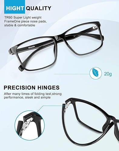 Miniatura 4 de Oiamik - Gafas de bloqueo de luz azul para hombre y mujer antifatiga ocular para juegos de ordenador bloqueador de luz azul antideslumbrante reducen