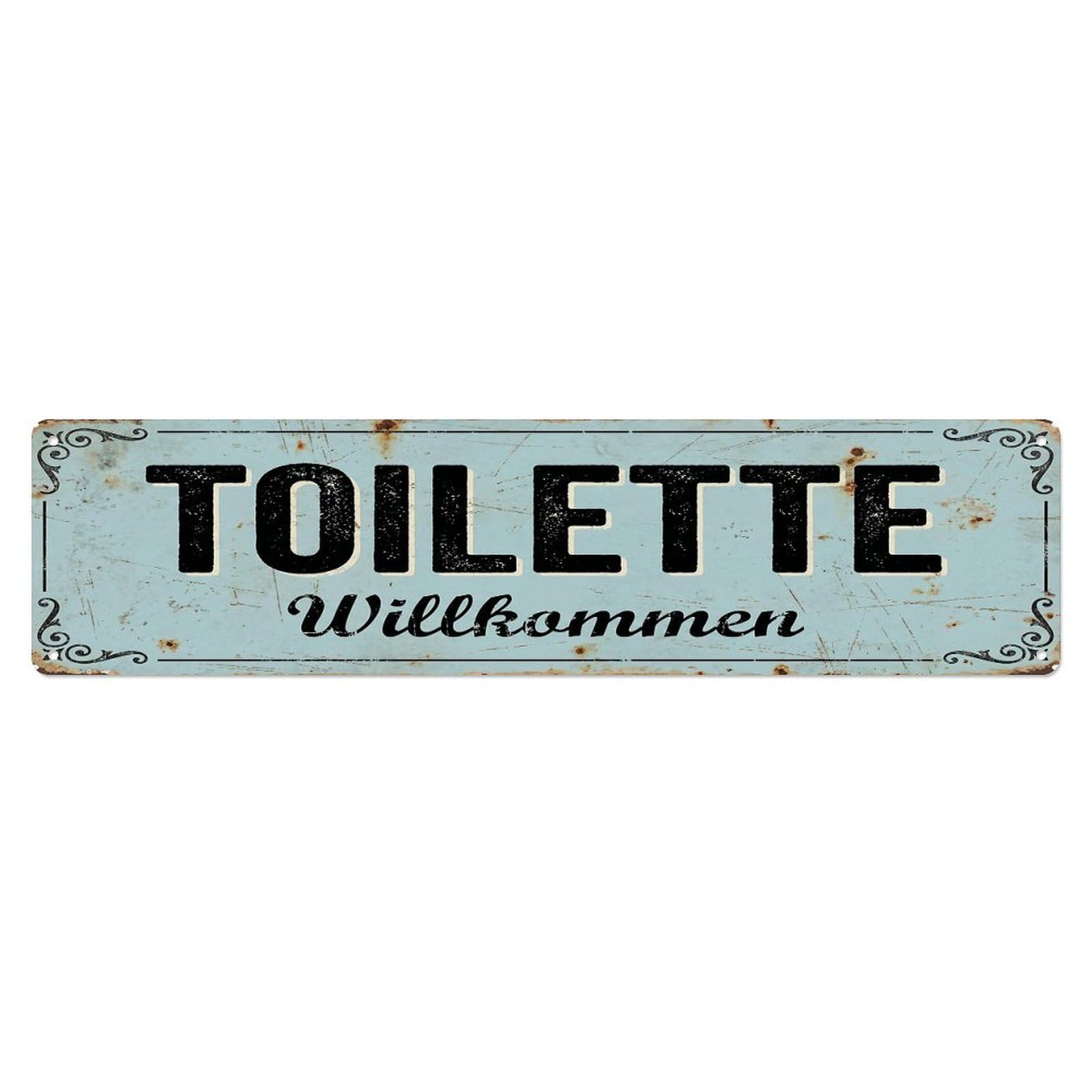 Retro Nostalgic Cafe Washroom Toilet(WC) Door Metal Tin Sign Plaque Wall Decor for Cafe, Club Bar, Office, Home Garden Metal Poster 4x16Inch