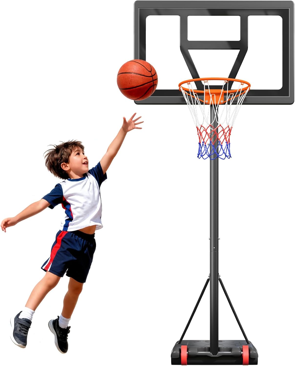 Dripex panier de basket extérieur enfant sur pied dès 3 ans réglable hauteur 0,9 à 2,1 m cour allée intérieur