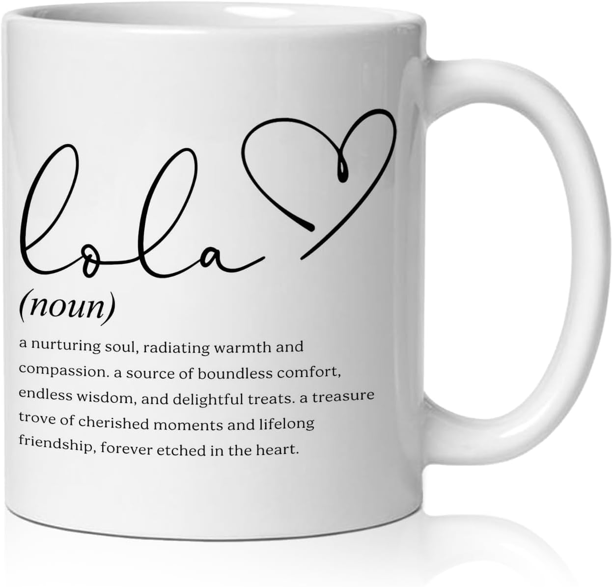 Lola Grandma Mug, Lola Gifts for Grandma Coffee Cup Ceramic, Grandmother Gifts from Grandkids for Birthday Christmas Ceramic Coffee Tea Mug 11 oz