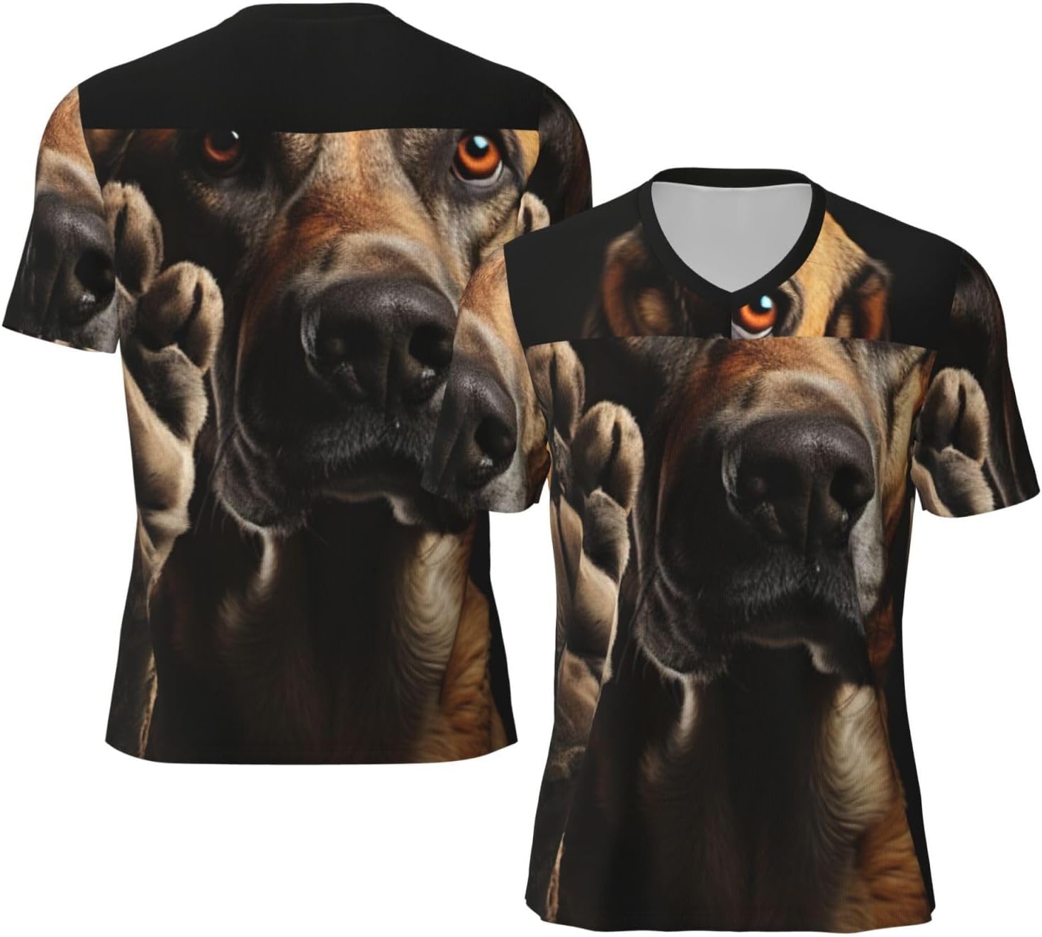 Dog Animal Pet Paw Rugby Football Jersey for Men, Comfortable V-Neck Loose Fit Top for Team Sports Athletics