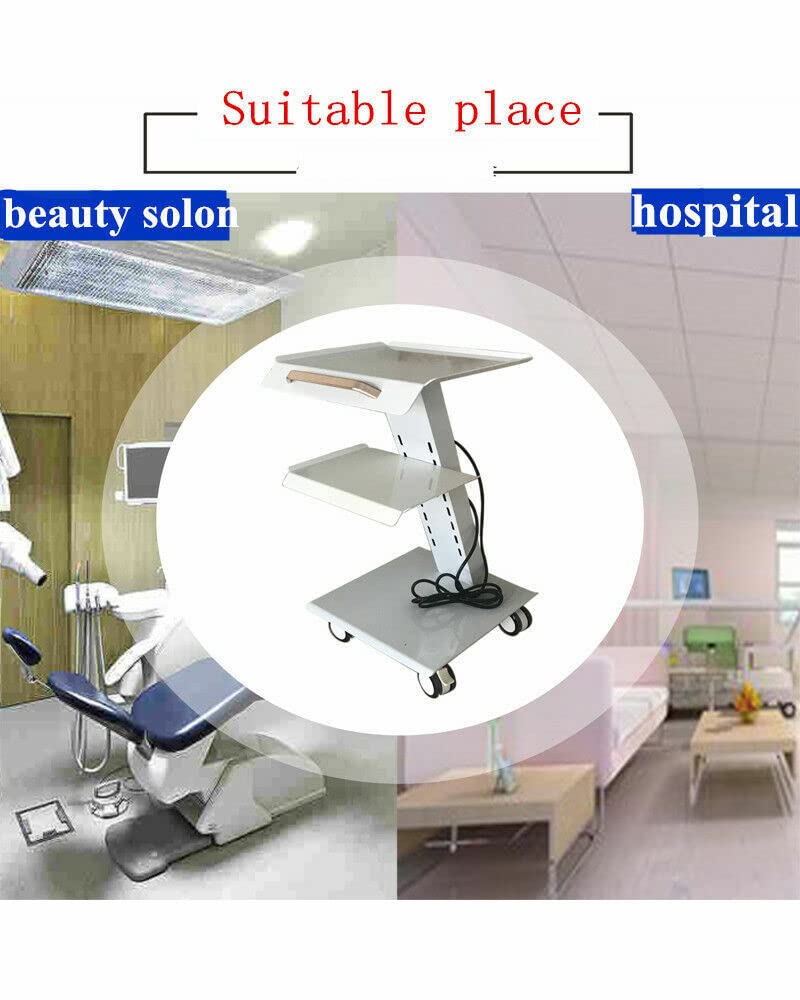3 Ebene Tragbar Rollwagen Zahntechnik Schönheits Gerätewagen Dental Trolley Cart Medical Dental Lab Cart Transportwagen Rollwagen Medizinisch, Universalräder, 2 Fußbremsen
