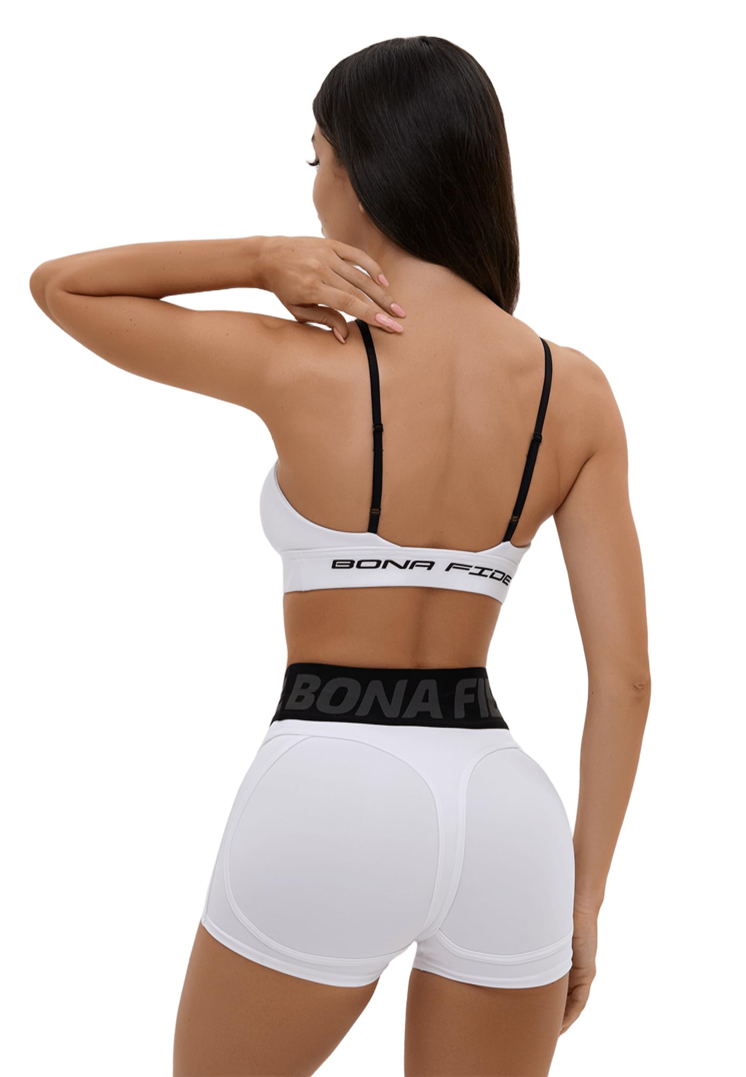 Bona Fide Short Sport Femme - Cycliste Taille Haute Anti-Frottement Cuisses | shorty gainant, effet ventre plat, push-up des fesses, musculation, tissu doux