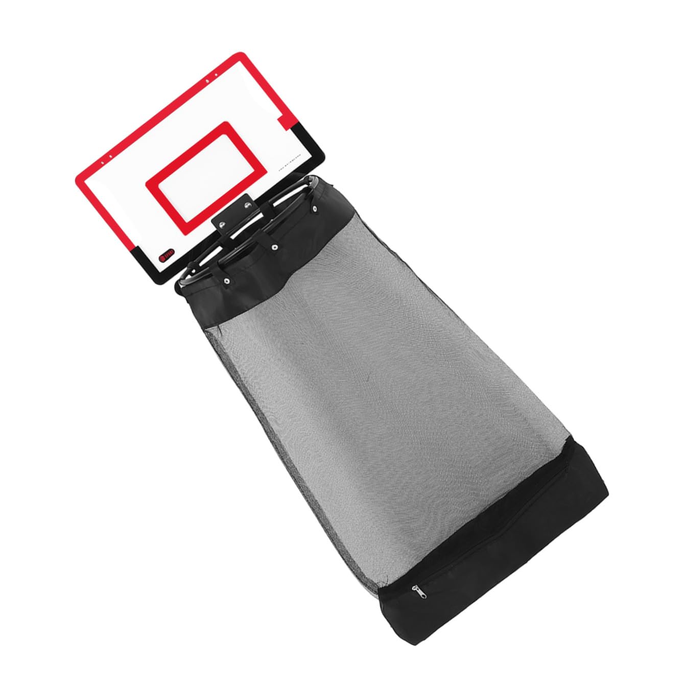 PRETYZOOM Basketball Platzsparend Roter mit Reißverschluss Wäschekorb und Universellen Haken Kunststoffnetz 106x40x33 Cm für Kinderzimmer und Studentenwohnheim