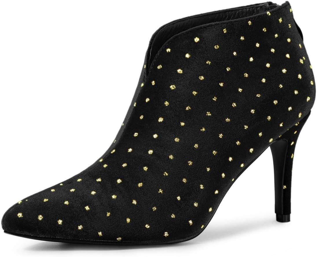 Allegra KWomen's V Cutout Pointed Toe Heel Ankle Boots