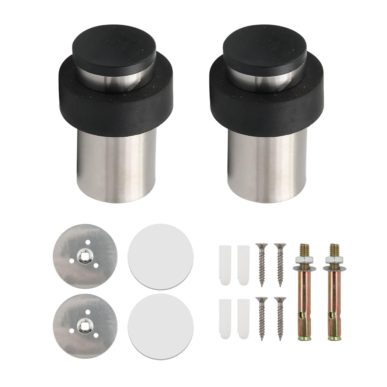 Wealsun Door Stop Pack of 2 (Silver, 64mm)