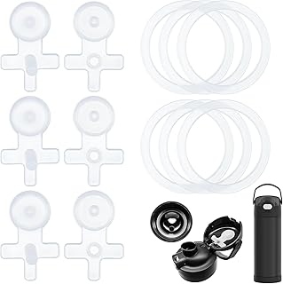 12 Pcs Replacement Leak Stopper Compatible with Thermos Funtainer 16oz Stainless Steel Bottle, Silicone Lid Gaskets and Straw Seals for Water Bottle Replacement Parts (6+6)