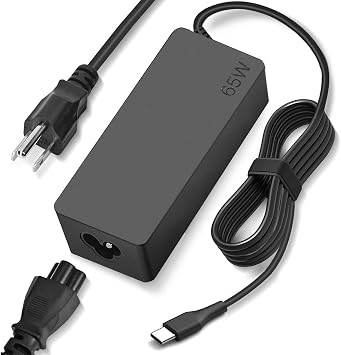 65W USB-C Laptop Charger Replacement for Lenovo Laptop Charger 45W, Compatible for Lenovo ThinkPad/Yoga/Chromebook-Type C Power Cord ADLX65YDC2A