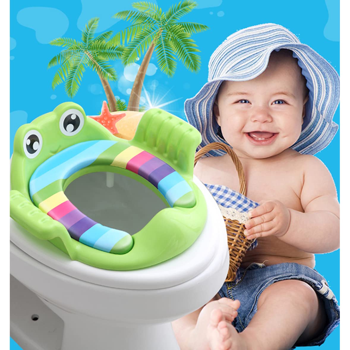 Sedile WC con bambino assistito Sedile WC per vasino con cuscino staccabile per ragazzi e ragazze