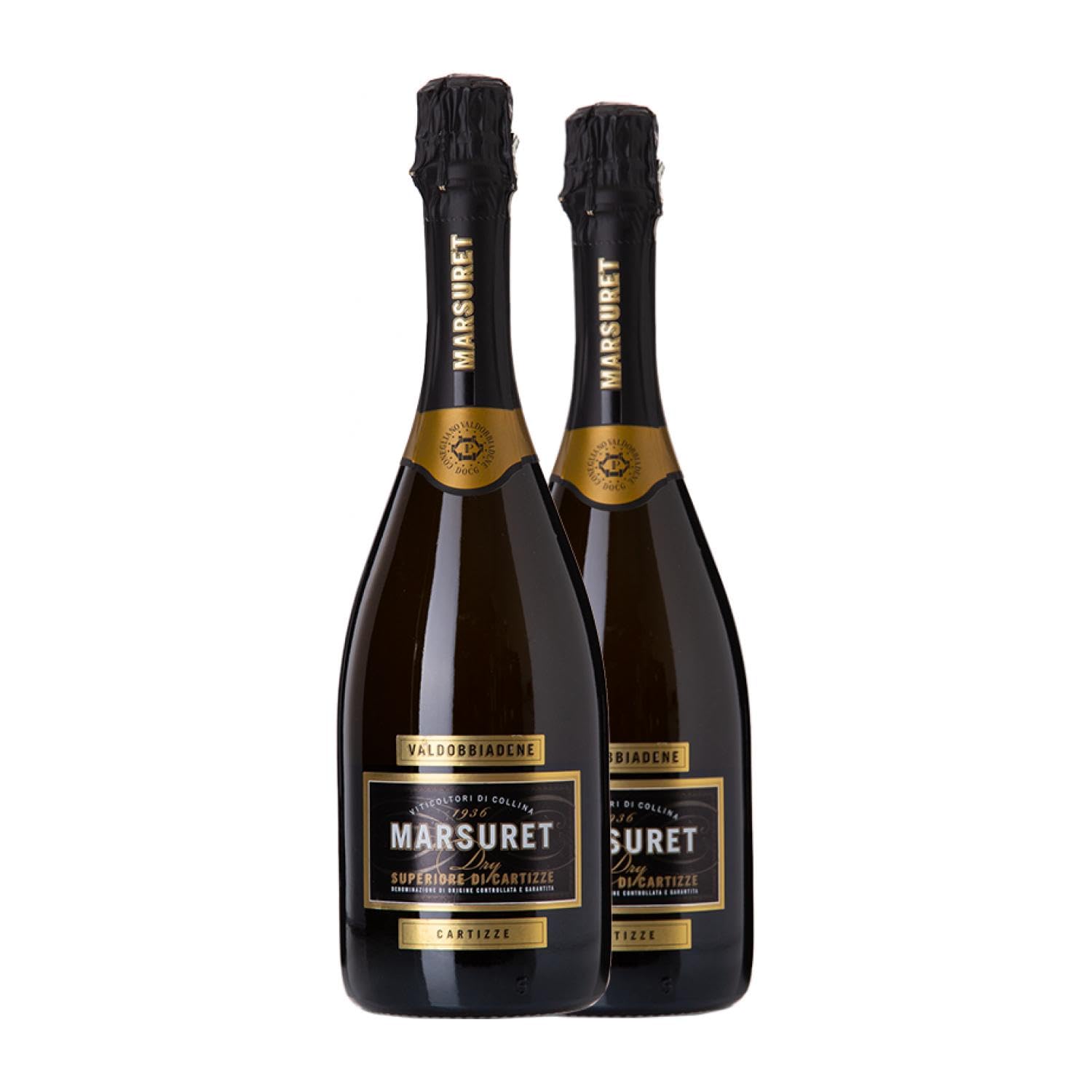 Marsuret Glera Seco Prosecco di Valdobbiadene Superiore di Cartizze 75 cl Espumoso blanco (Caja de 2 Botellas de 75 cl)