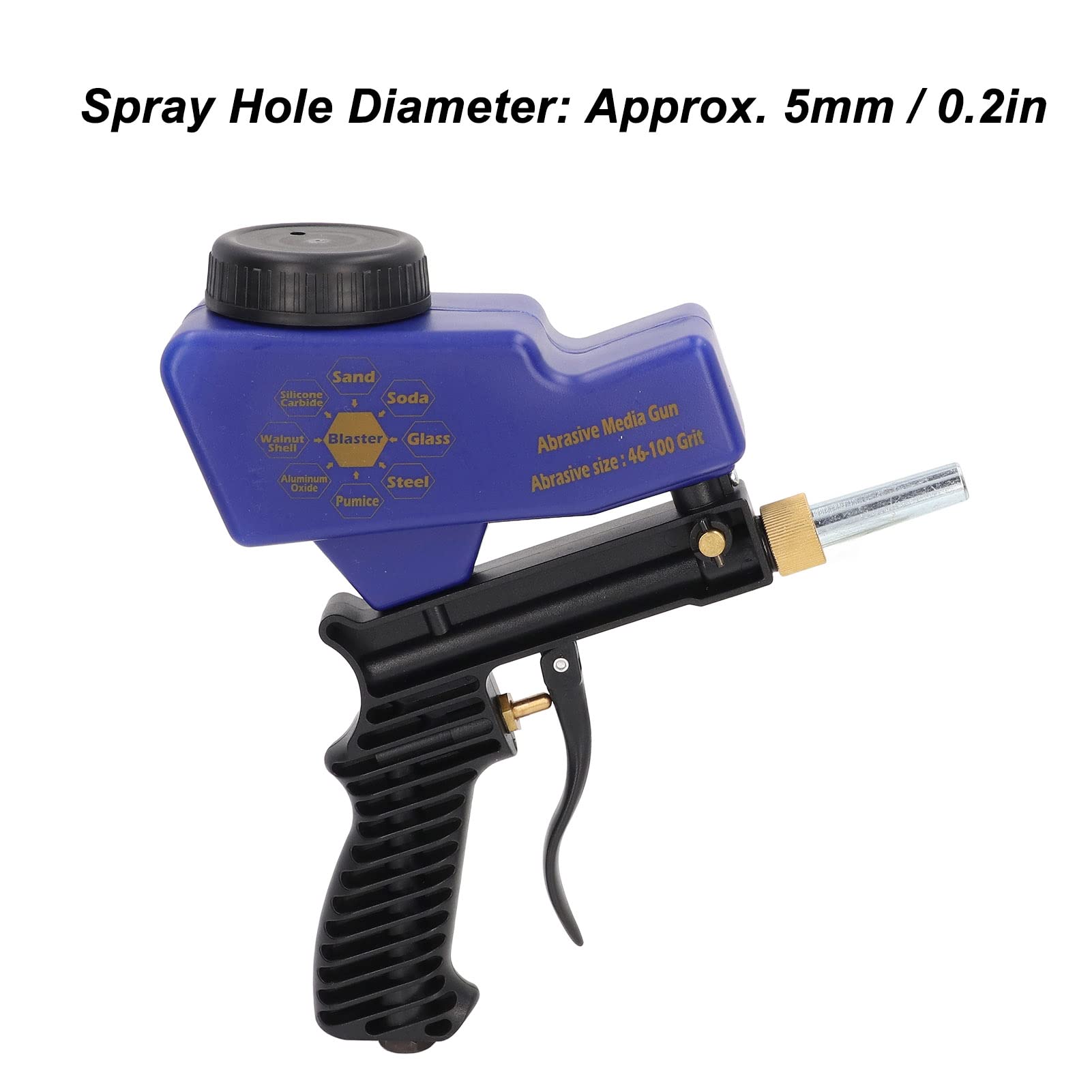 Sand Blaster Gun , Sand Blaster Sandblasting Spray Gun Tool Set Kit for Spraying Cleaning(blue)