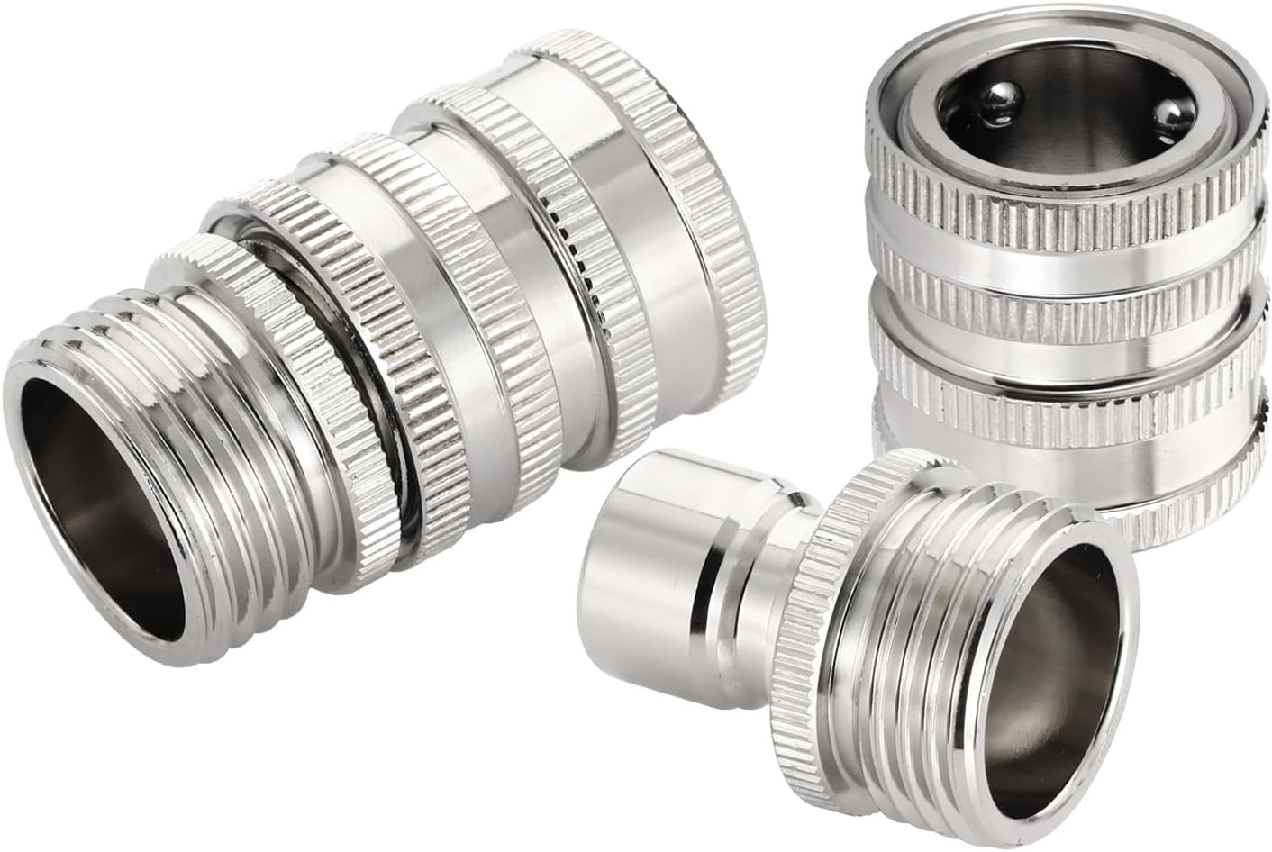 Garden Hose Quick Connect Fittings Set, 3/4 Inch GHT Stainless Steel Pressure Couplings, 4 SETS