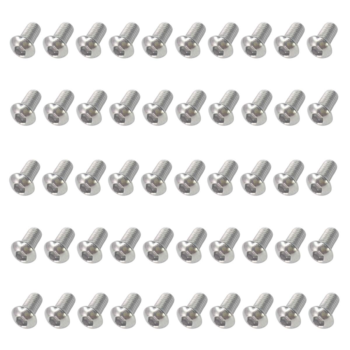 M6-1.00 x 12mm Button Head Hex Socket Cap Screws, Allen Socket Drive, 304 Stainless Steel, Full Thread, Plain Finish?Metric Thread Hex Socket Bolt Fastener 50PCS (M6-1.00 x 12mm)