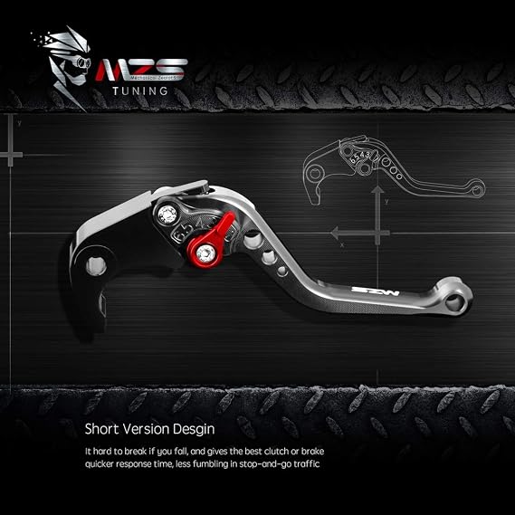 MZS Black Motorcycle Brake Clutch Levers Adjustable Short CNC Compatible with CBR650R 19-26 / CB650R 19-26 / NC750X 16-26 / CBR650F CB650F 14-18 / NC750S 16-20