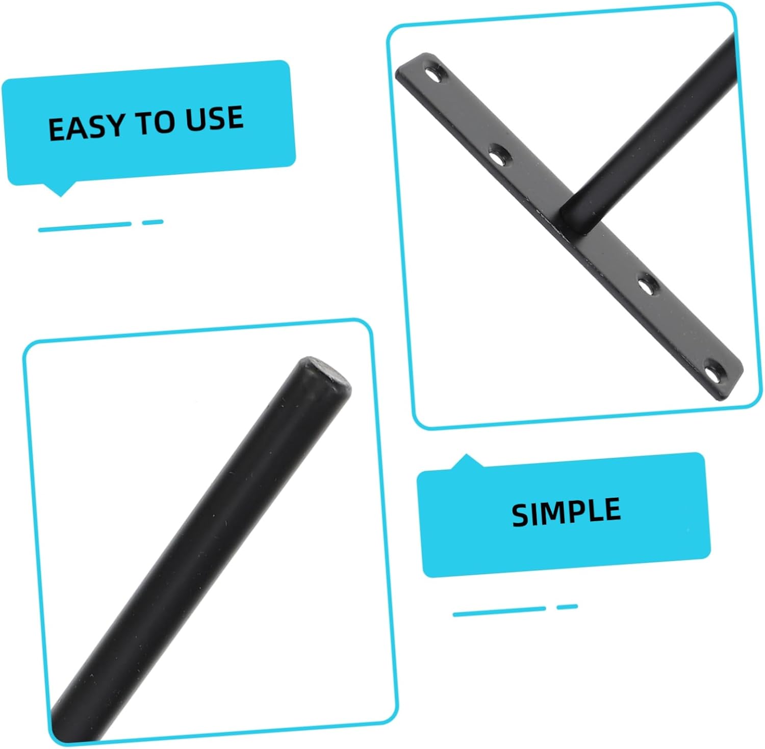 4sets Invisible Shelf Bracket t Shape Bracket Heavy Duty Garage Shelf Wall-Mounted Easy Install