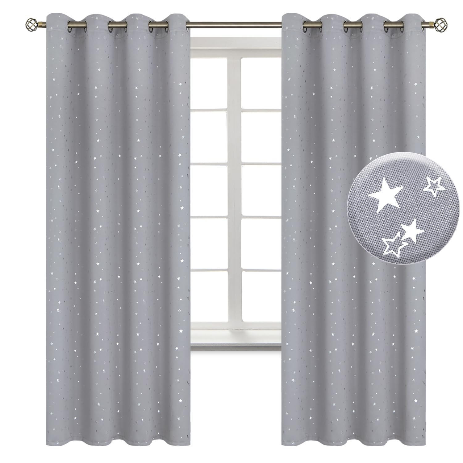 BGment Blackout Curtains for Bedroom 72 Inch Long - Light Grey 2 Panels