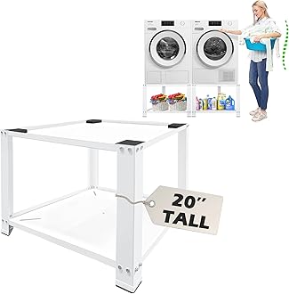 Royxen Laundry Pedestal 20" Height Universal Fit 700lbs Capacity, Washing Machine Base Stand Dryer Base Platform Heavy Duty, 28“ Wide (White)