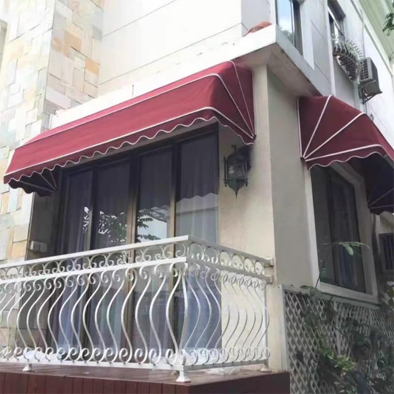Toldo impermeable con malla parasol y diseño curvo retráctil de poliéster 5